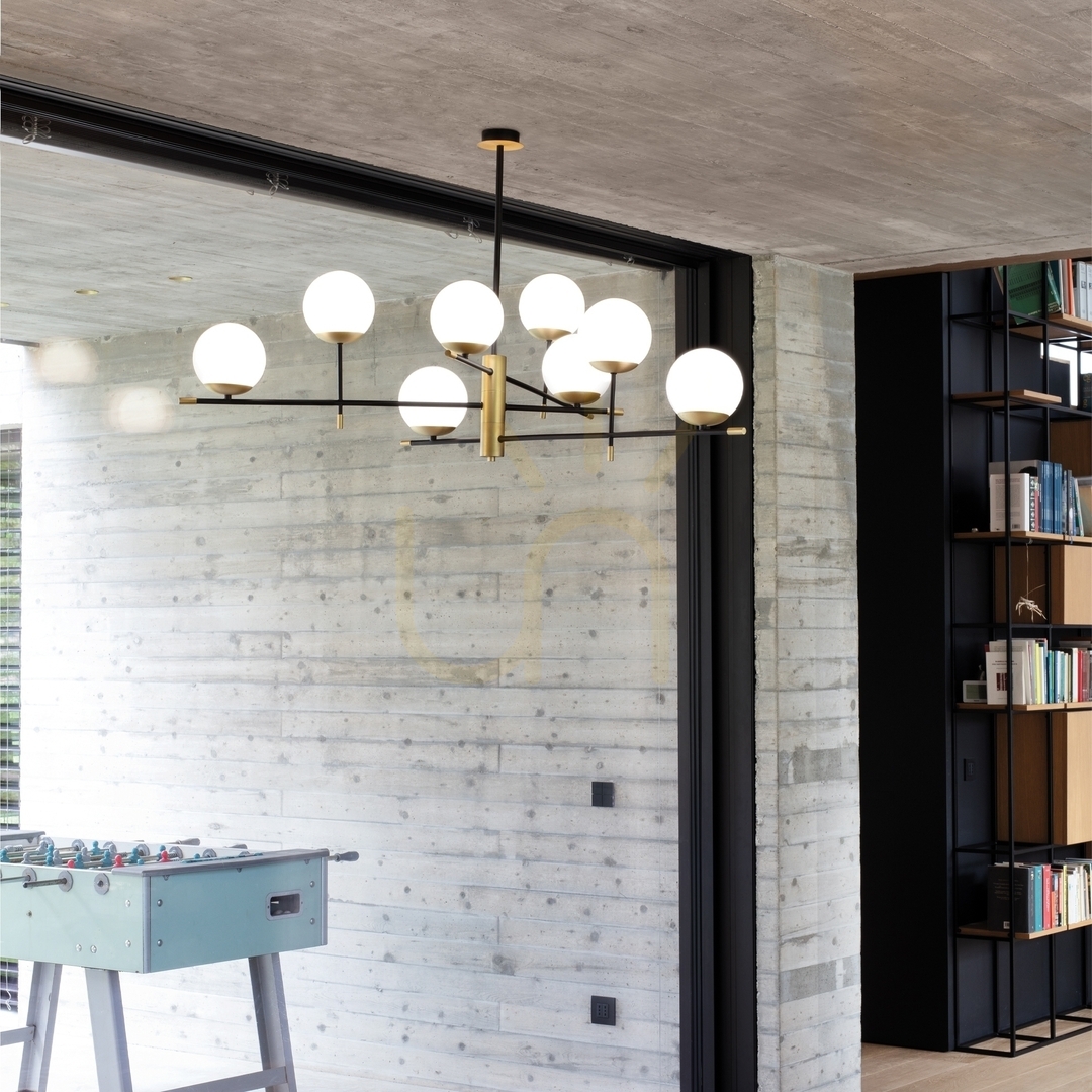 Aussicht Plafond Ideallux Gourmet PL6 schwarz Messing 6xE14 100 cm 289496 Plafond Ideallux Gourmet PL6 schwarz Messing 6xE14 100 cm 289496