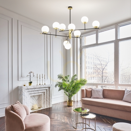 Prüfen Plafond Ideallux Gourmet PL9 Messing 9xE14 289489