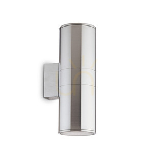 Außenwandleuchte Ideallux GUN AP2 BIG Aluminium silber E27 2-flammig IP54 033020 small 0