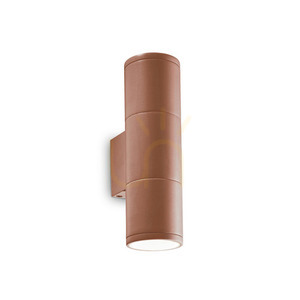 Außenwandleuchte Ideallux GUN AP2 Small Coffee braun GU10 2-flammig 163635 small 2