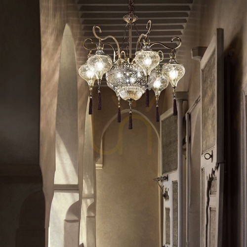 Prüfen Pendelleuchte Ideallux Harem SP1 Champagner Glas Metall E27 115979