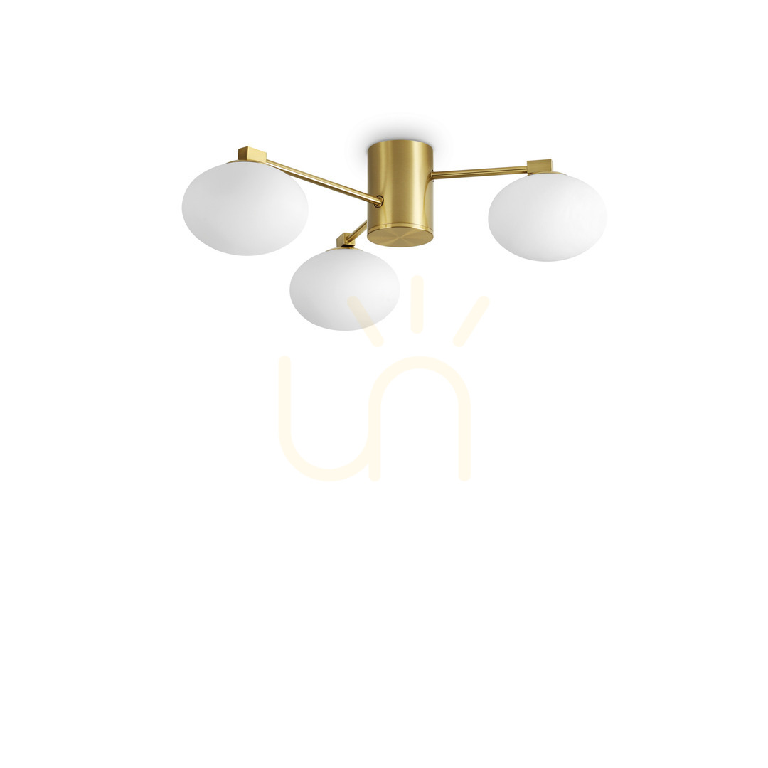 Prüfen Plafond Ideallux Hermes PL3 D60 Messing Glas G9 3-flammig 317007 Plafond Ideallux Hermes PL3 D60 Messing Glas G9 3-flammig 317007