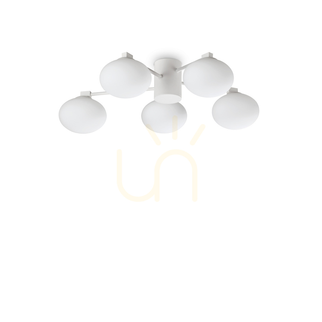 Prüfen Plafond Ideallux Hermes PL5 D60 weiß 322698 Plafond Ideallux Hermes PL5 D60 weiß 322698