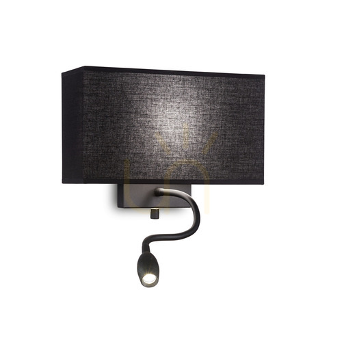 Prüfen Wandleuchte Ideallux Hotel AP2 All Black schwarz E27 LED 215709