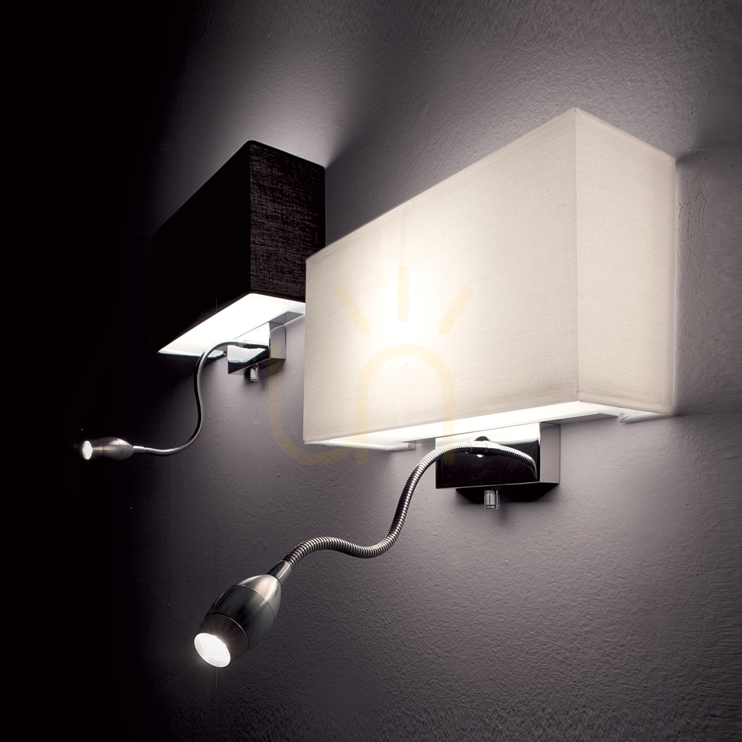 Prüfen Wandleuchte Ideallux HOTEL AP2 Nero schwarz Chrom E27 LED 035956 Wandleuchte Ideallux HOTEL AP2 Nero schwarz Chrom E27 LED 035956