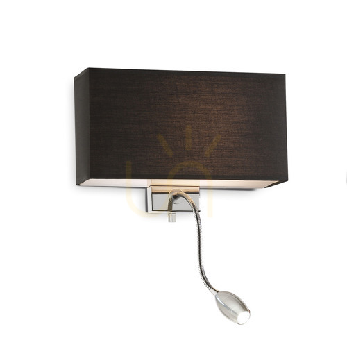 Prüfen Wandleuchte Ideallux HOTEL AP2 Nero schwarz Chrom E27 LED 035956