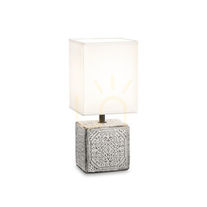 Tischleuchte Ideallux KALI 245348 weiß Metall Stoff E14 29,5 cm small 0
