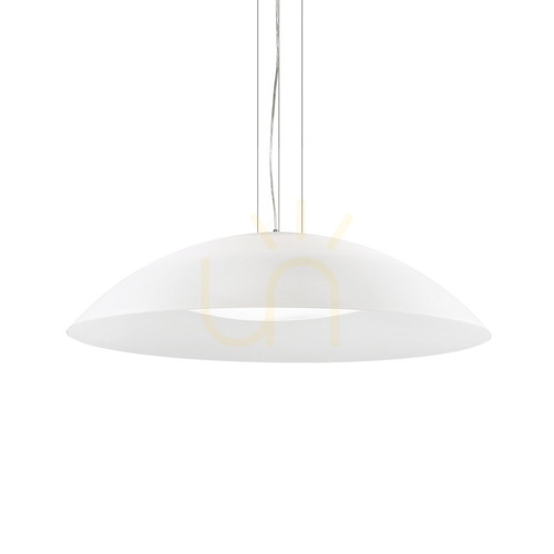 Prüfen Pendelleuchte Ideallux LENA SP3 D74 BIANCO Weiß Glas 3-flammig E27 052786