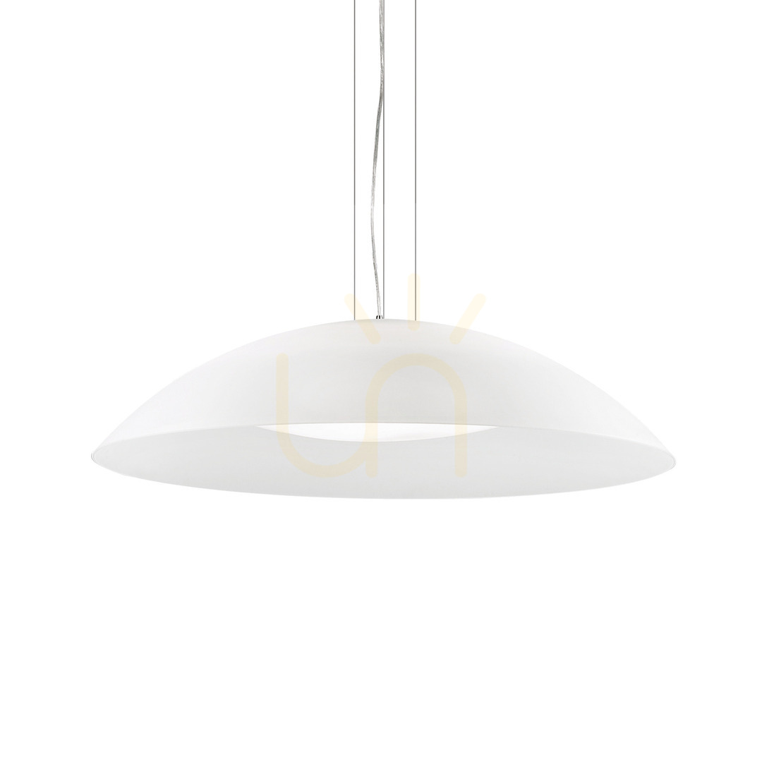 Prüfen Pendelleuchte Ideallux LENA SP3 D74 BIANCO Weiß Glas 3-flammig E27 052786 Pendelleuchte Ideallux LENA SP3 D74 BIANCO Weiß Glas 3-flammig E27 052786