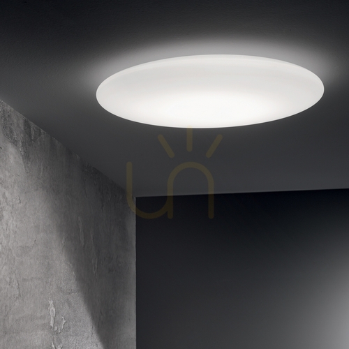 Prüfen Plafond Ideallux Level PL D40 weiß LED 22W Glas Metall 261164
