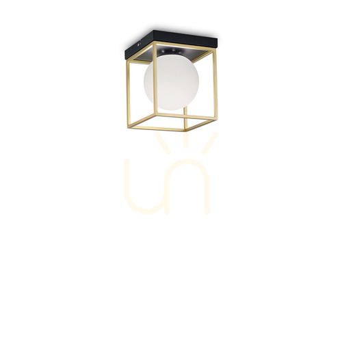 Prüfen Plafond Ideallux Lingotto PL1 Messing Glas E14 198132
