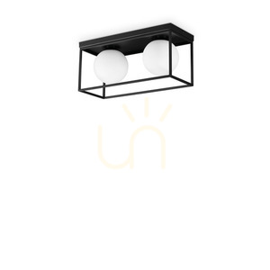 Plafond Ideallux Lingotto PL2 Nero schwarz 2-flammig E14 304137 0 Plafond Ideallux Lingotto PL2 Nero schwarz 2-flammig E14 304137 small 0