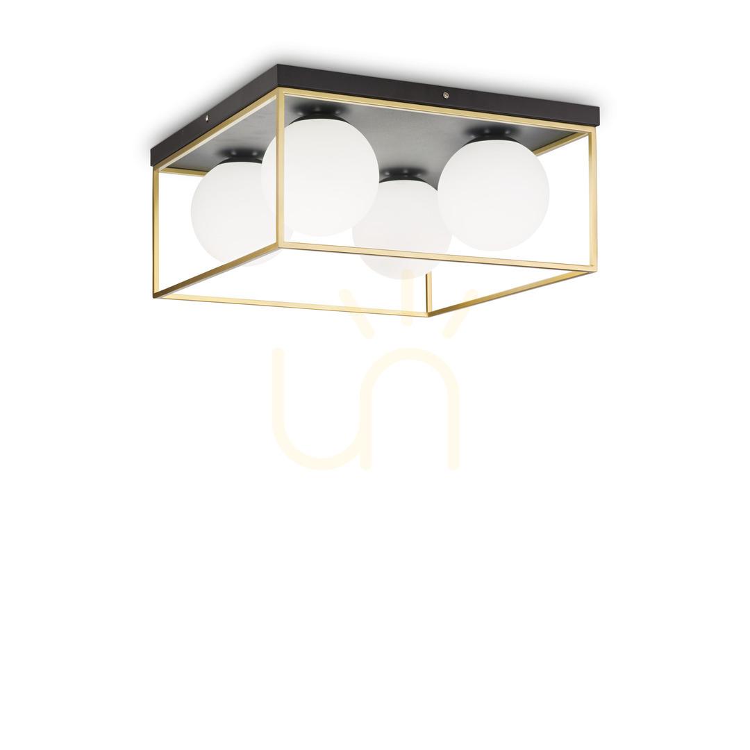 Prüfen Plafond Ideallux Lingotto PL4 198156 messing schwarz 4xE14 45,5 cm Plafond Ideallux Lingotto PL4 198156 messing schwarz 4xE14 45,5 cm