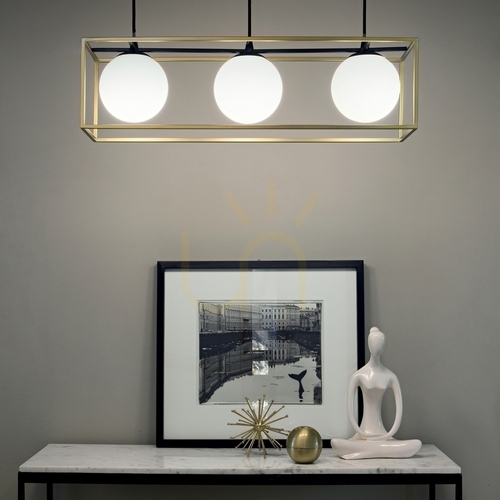 Prüfen Pendelleuchte Ideallux Lingotto SP3 Nero schwarz 3-flammig Glas Metall 304144
