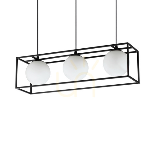 Prüfen Pendelleuchte Ideallux Lingotto SP3 Nero schwarz 3-flammig Glas Metall 304144