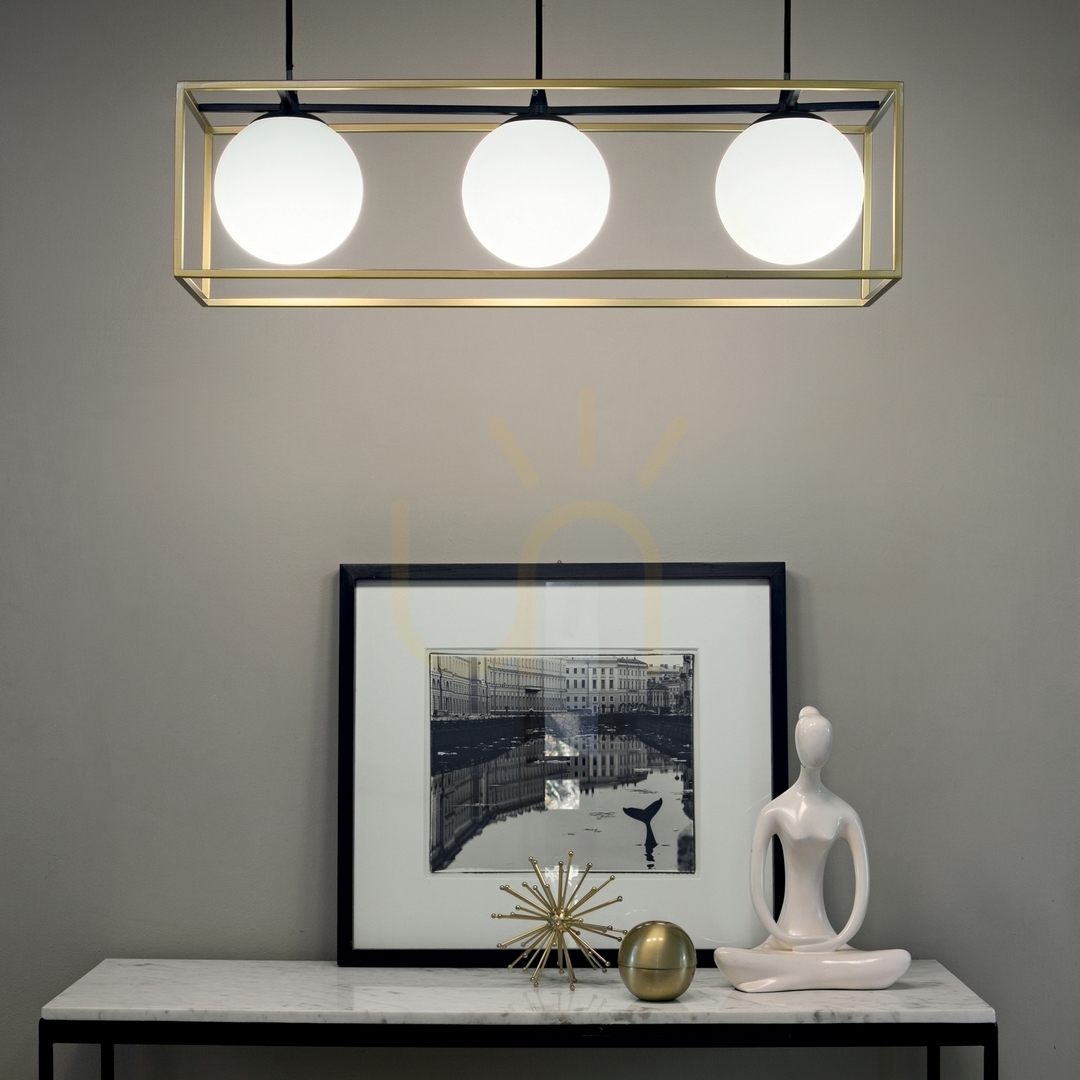 Aussicht Pendelleuchte Ideallux Lingotto SP3 Messing 3-flammig E14 198125 Pendelleuchte Ideallux Lingotto SP3 Messing 3-flammig E14 198125