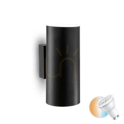 Prüfen Wandleuchte Ideallux LOOK AP2 schwarz GU10 2-flammig Aluminium 095998