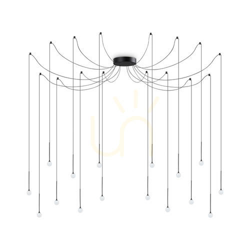 Prüfen Pendelleuchte Ideallux Lucciola SP16 Nero schwarz LED 16W 284002