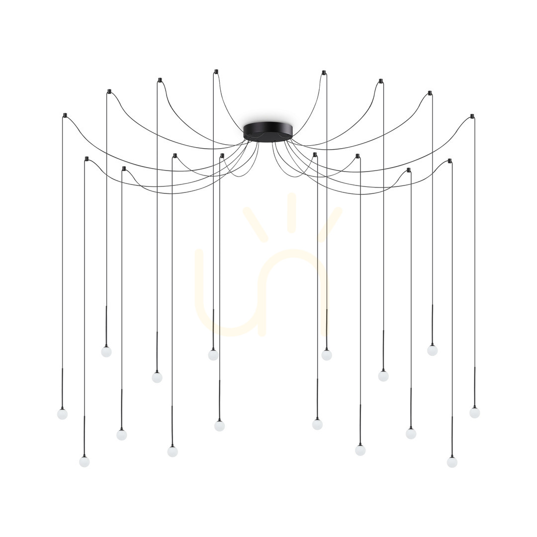 Prüfen Pendelleuchte Ideallux Lucciola SP16 Nero schwarz LED 16W 284002 Pendelleuchte Ideallux Lucciola SP16 Nero schwarz LED 16W 284002