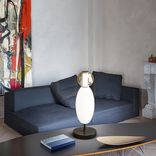Prüfen Tischleuchte Ideallux Lumiere TL Weiß LED 18W Glas Metall 50 cm 314204