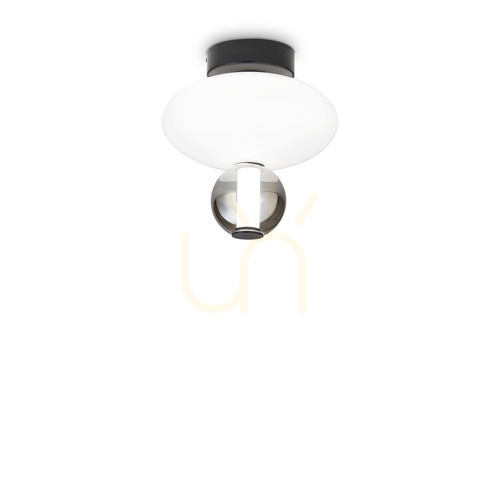 Prüfen Plafond Ideallux Lumiere 2 PL schwarz Glas LED 18W 28 cm 314228