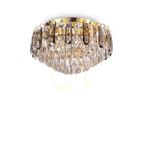 Prüfen Plafond Ideallux Magnolia PL7 Gold 241296 7xG9 Ø45 cm