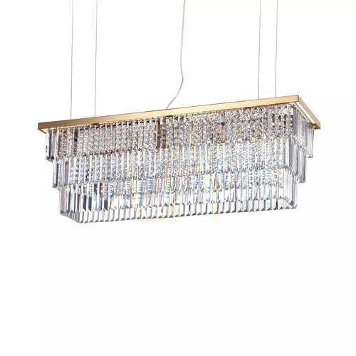 Prüfen Pendelleuchte Ideallux MARTINEZ SP8 ORO Gold 8-flammig Kristall E14 213583