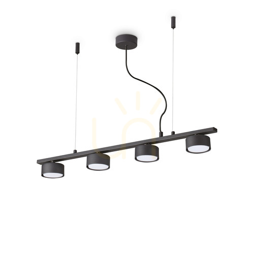 Prüfen Pendelleuchte Ideallux Minor Linear SP4 schwarz 4-flammig GX53 235455