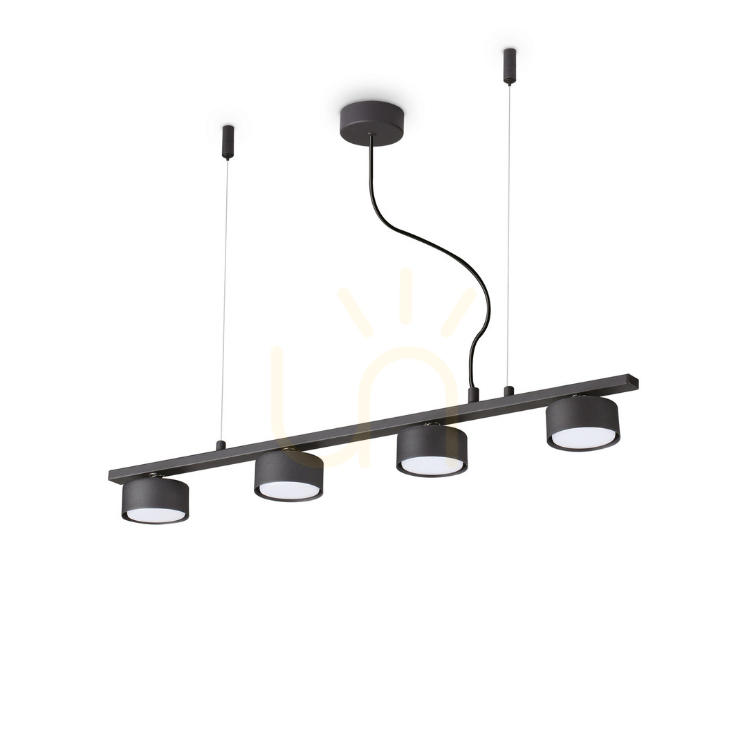 Prüfen Pendelleuchte Ideallux Minor Linear SP4 schwarz 4-flammig GX53 235455 Pendelleuchte Ideallux Minor Linear SP4 schwarz 4-flammig GX53 235455