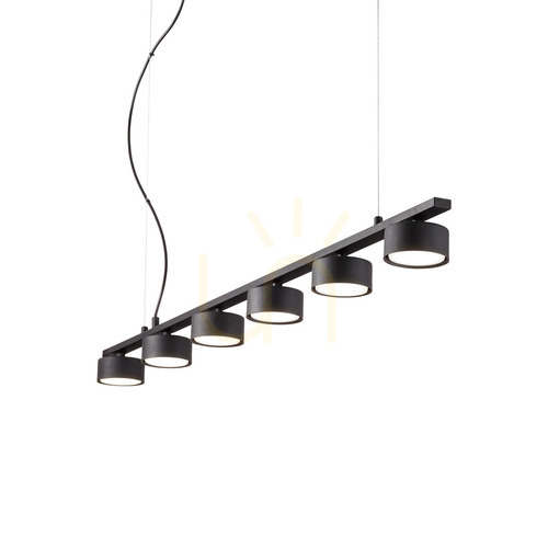 Prüfen Pendelleuchte Ideallux Minor Linear SP6 schwarz GX53 6-flammig 235486