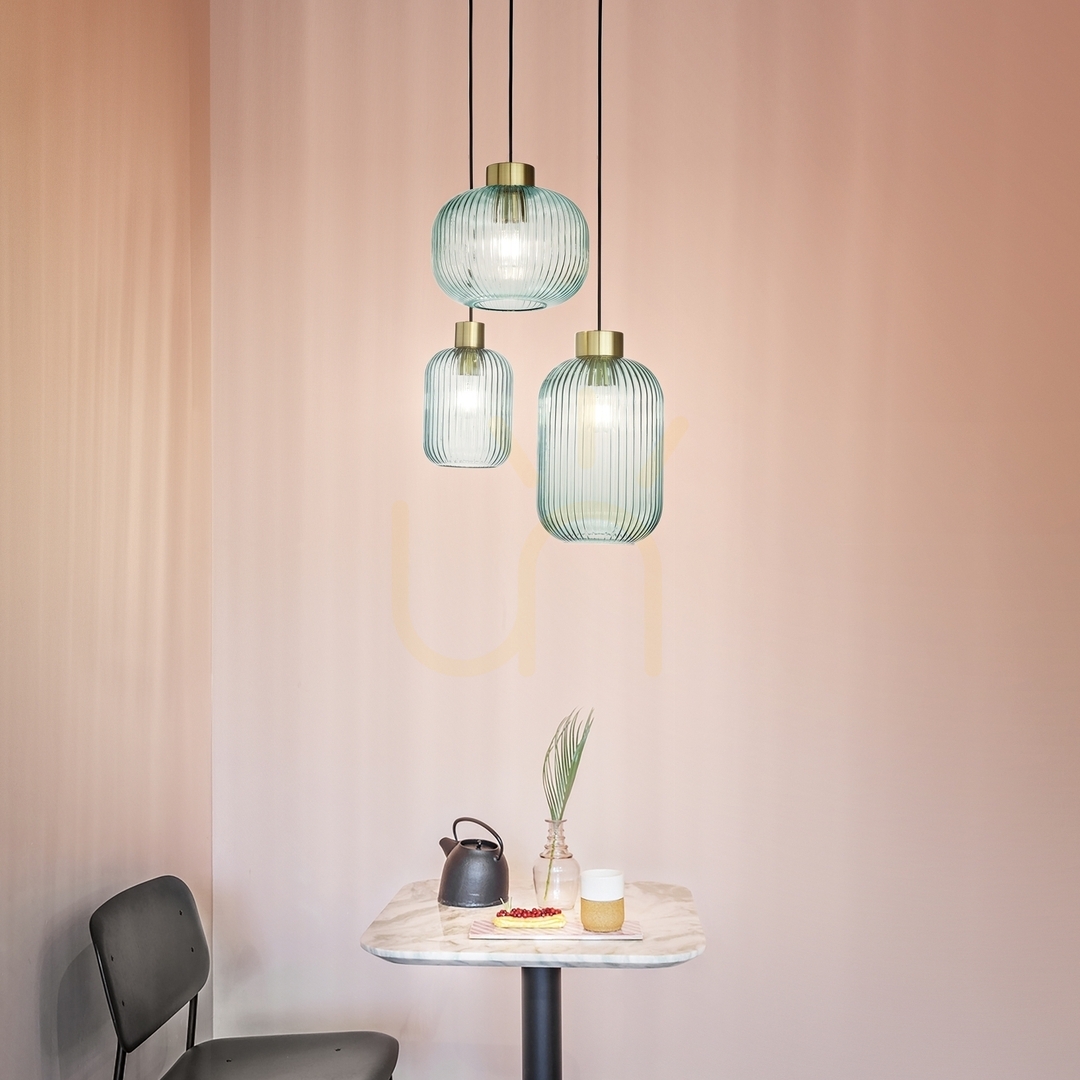 Anzeige Pendelleuchte Ideallux MINT 237497 grün Glas Metall E27 Ø20 cm Pendelleuchte Ideallux MINT 237497 grün Glas Metall E27 Ø20 cm