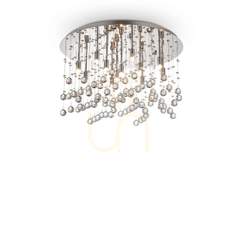 Prüfen Plafond Ideallux Moonlight PL12 Chrom Kristall G9 12-flammig 60 cm 077802