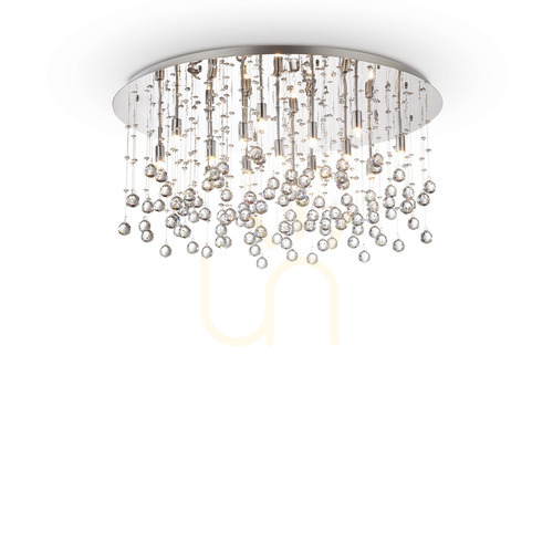 Prüfen Plafond Ideallux Moonlight PL15 Cromo Chrom 80 cm 077819