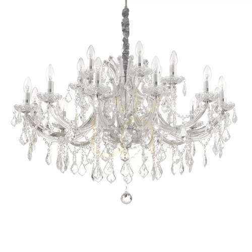 Prüfen Pendelleuchte Ideallux Napoleon SP18 Chrom Kristall 18-flammig 167268