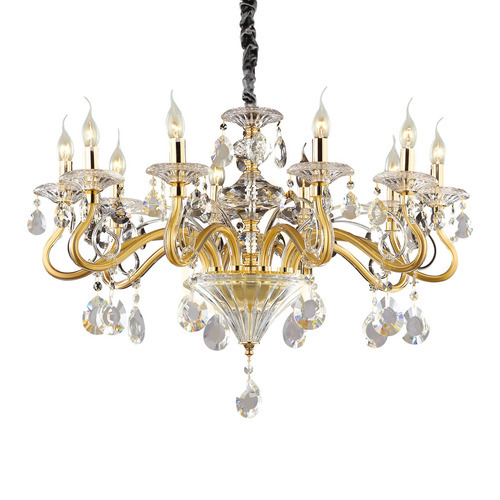 Prüfen Pendelleuchte Ideallux Negresco SP10 Gold Kristall Glas 10-flammig 087771