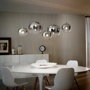 Pendelleuchte Ideallux NEMO SP5 CROMO SFUMATO Chrom Glas 5-flammig 138305 small 3