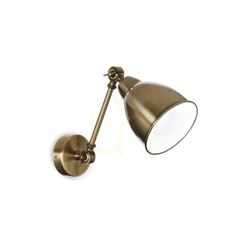 Prüfen Wandleuchte Ideallux Newton AP1 Messing Metall E27 027876