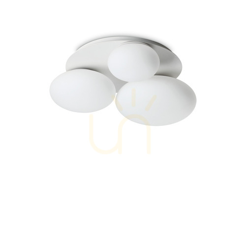 Prüfen Plafond Ideallux Ninfea PL3 Bianco weiß Metall Glas GX53 306964