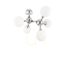 Plafond Ideallux Nodi PL5 Bianco weiß 5-flammig E14 Chrom Glas 073712 small 0