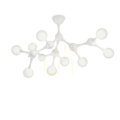Prüfen Plafond Ideallux Nodi PL9 Bianco weiß chrom Glas Metall G9 149622