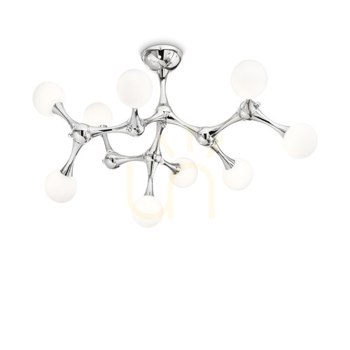 Prüfen Plafond Ideallux Nodi PL9 Chrom 9-flammig G9 83 cm 133393