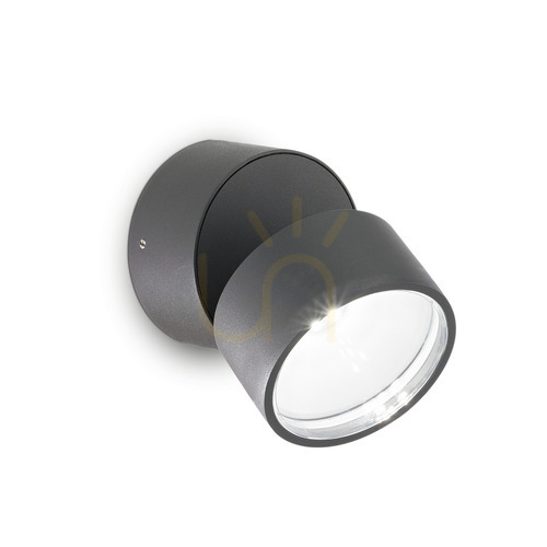 Prüfen Außenwandleuchte Ideallux OMEGA Round anthrazit LED 7W 4000K 285467