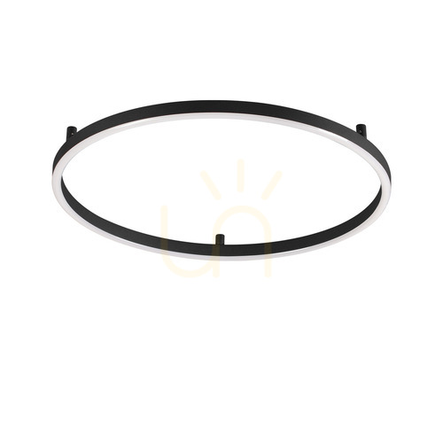 Prüfen Plafond Ideallux Oracle Slim D090 rund schwarz LED 3000K 90 cm 266022