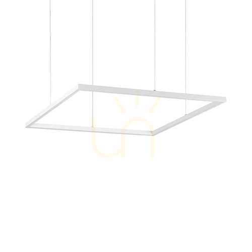 Prüfen Pendelleuchte Ideallux Oracle Slim D070 Square Weiß LED 3000K 70 cm 259178