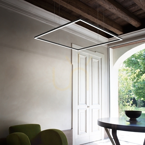 Prüfen Pendelleuchte Ideallux Oracle Slim D90 Square LED 3000K schwarz 259208