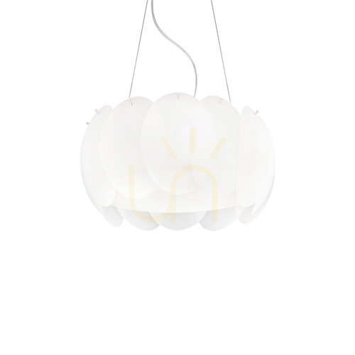Prüfen Pendelleuchte Ideallux Ovalino SP5 weiß Glas 5-flammig E27 074139