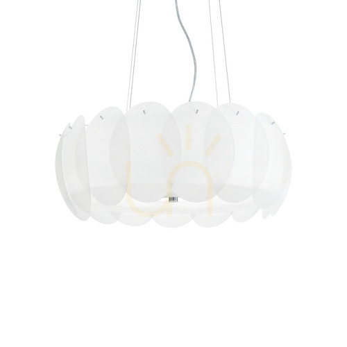 Prüfen Pendelleuchte Ideallux Ovalino SP8 weiß Glas 8-flammig E27 090481
