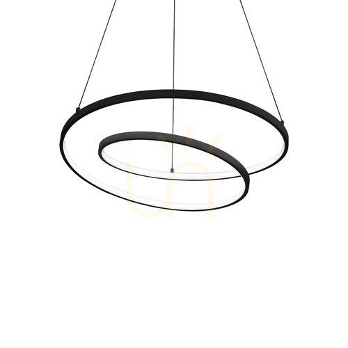 Prüfen Pendelleuchte Ideallux OZ SP D60 DALI Nero schwarz LED 60 cm 304557