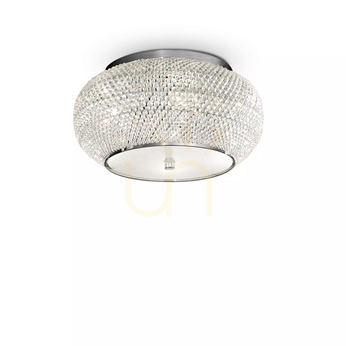 Prüfen Plafond Ideallux Pasha PL6 Cromo Chrom Kristall E14 6-flammig 100784