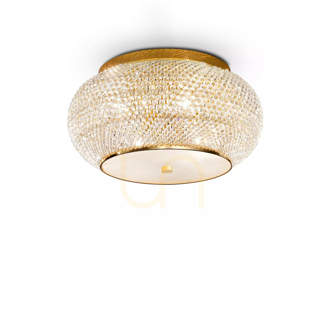 Aussicht Plafond Ideallux Pasha PL6 Oro Gold Kristall 40 cm 100807 Plafond Ideallux Pasha PL6 Oro Gold Kristall 40 cm 100807